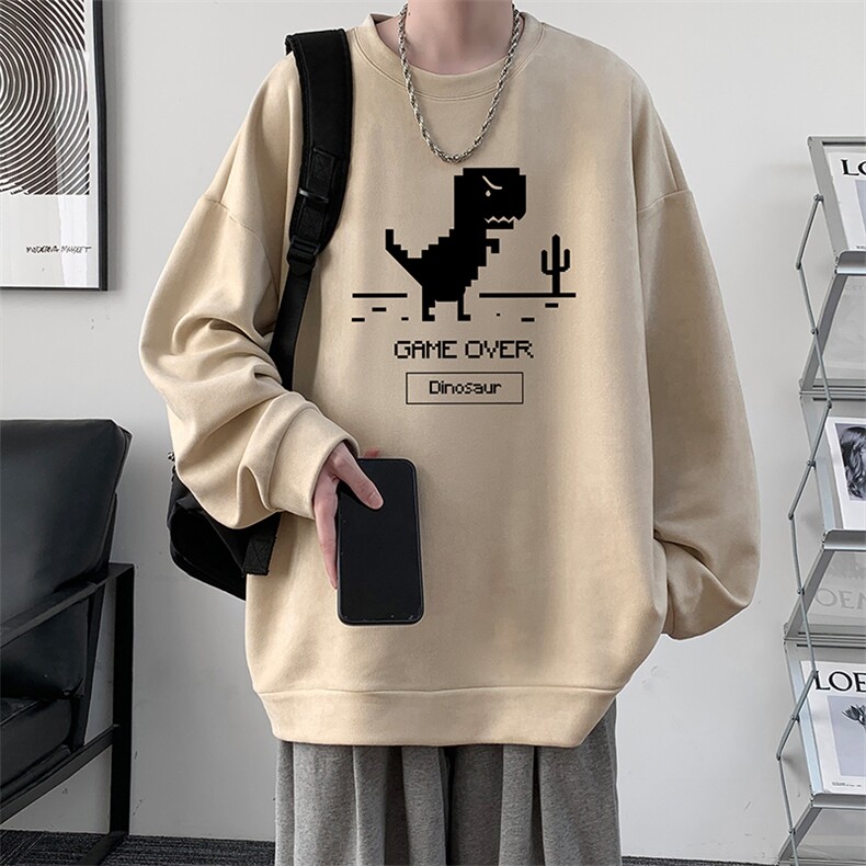 麂皮绒卫衣男大码重磅长袖t恤男JW81315-P35,男装卫衣,电商A040