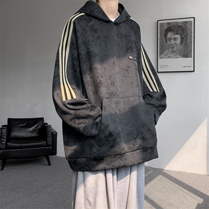 现货 WY10081-特P48 控88 华棉扎染高品质织带连帽大码卫衣图片