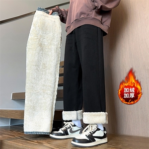 冬季加绒牛仔裤 D2218-TP4588 港风裤子休闲直筒保暖牛仔裤男图片