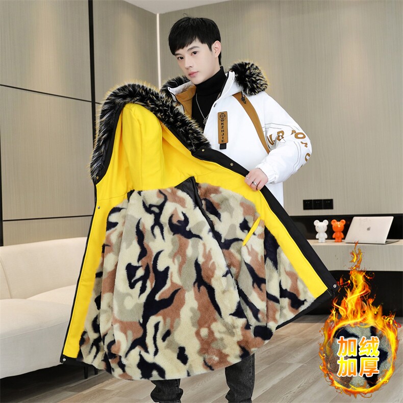 加绒夹克男士外套青年冬季加厚连帽大毛领保暖棉衣男L8757-P98,男装夹克,星座310B-3