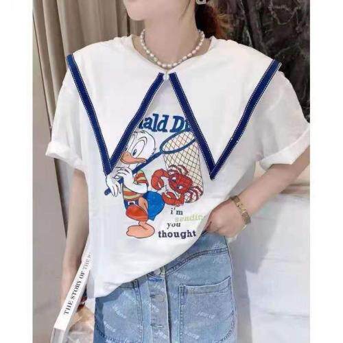 新款海军领棉T，女装，云落伊里