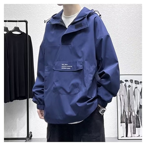半拉链套头冲锋衣外套男春秋美式机能风工装卫衣日系cityboy夹克图片