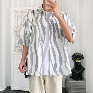 短袖衬衫春款男港风潮流C5P28图片