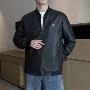 新款男士潮酷机车夹克PU防水面料1409-6807-P58图片
