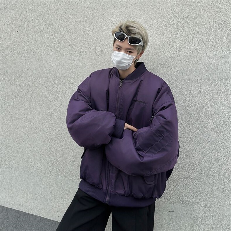 美式复古刺绣棒球棉服外套男潮牌Cleanfit飞行夹棉夹克外,男装夹克,星座716-2