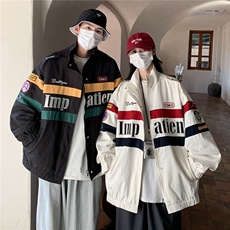 2026秋装复古机车服ins潮牌情侣夹克外套撞色上衣H806P108男，男装夹克，电商A341