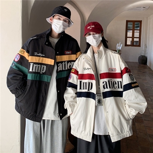 2026秋装 复古机车服ins潮牌 情侣夹克外套撞色上衣 H806 P108男图片