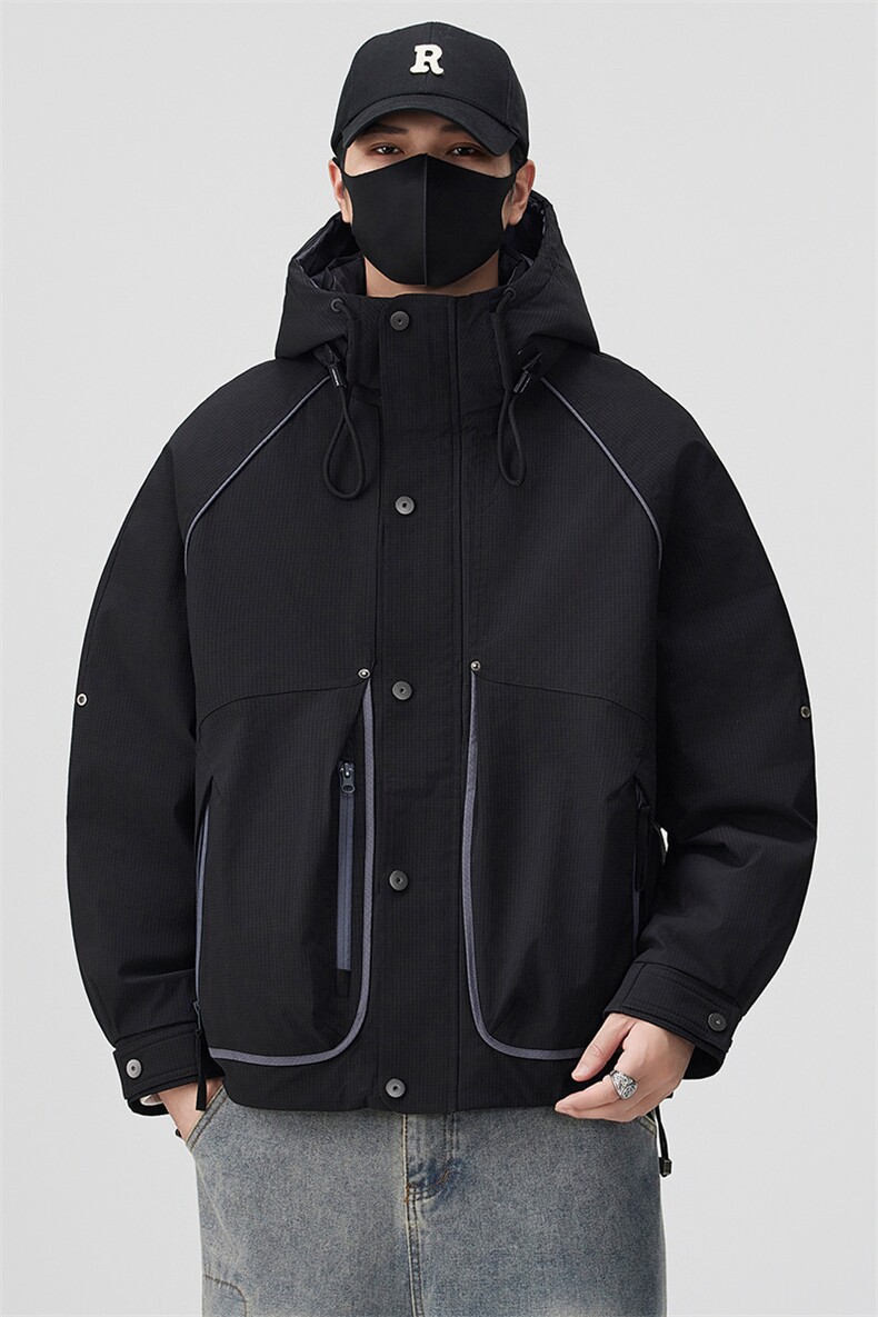 口罩风新标90白鸭绒2025连帽潮流保暖羽绒服男YR6070-P235,男装羽绒服,电商D240-242