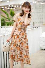 现货供应：针织拼接雪纺连衣裙M一XXL，女装连衣裙，拉思维加丝