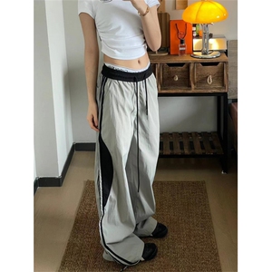 速干尼龙条纹拼接休闲裤，XZ1005-1-TTH0024-批55控78图片