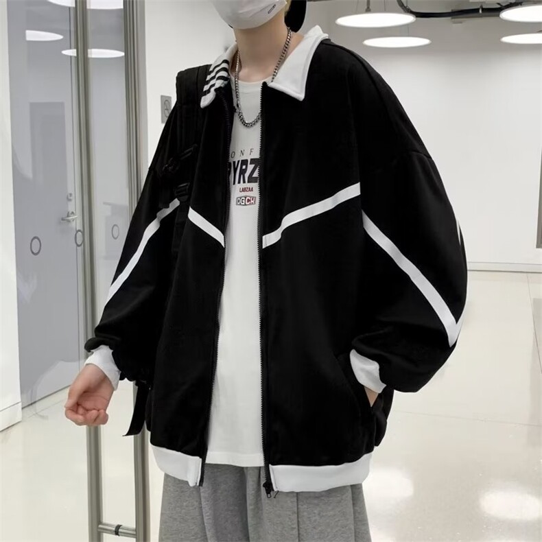 ins港风外套男秋季夹克运动美式棒球服上衣J5087P35图片