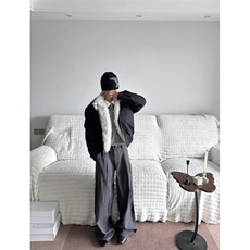 现货一件过冬1500G环保狼毛狼王短宽座山雕棉服JM006-p128，男装棉衣，星座910A