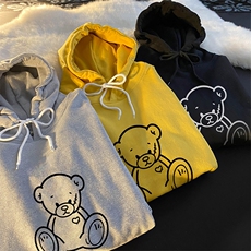 WY2174-P35加绒款-P40纯棉连帽卫衣男大码运动帽衫宽松薄外套男，男装卫衣，电商A040