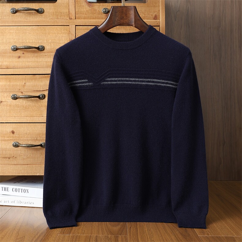 高品质男士羊绒衫羊绒秋冬保暖时尚休闲圆领毛衣男装，男装羊绒套衫，榆莲羊绒