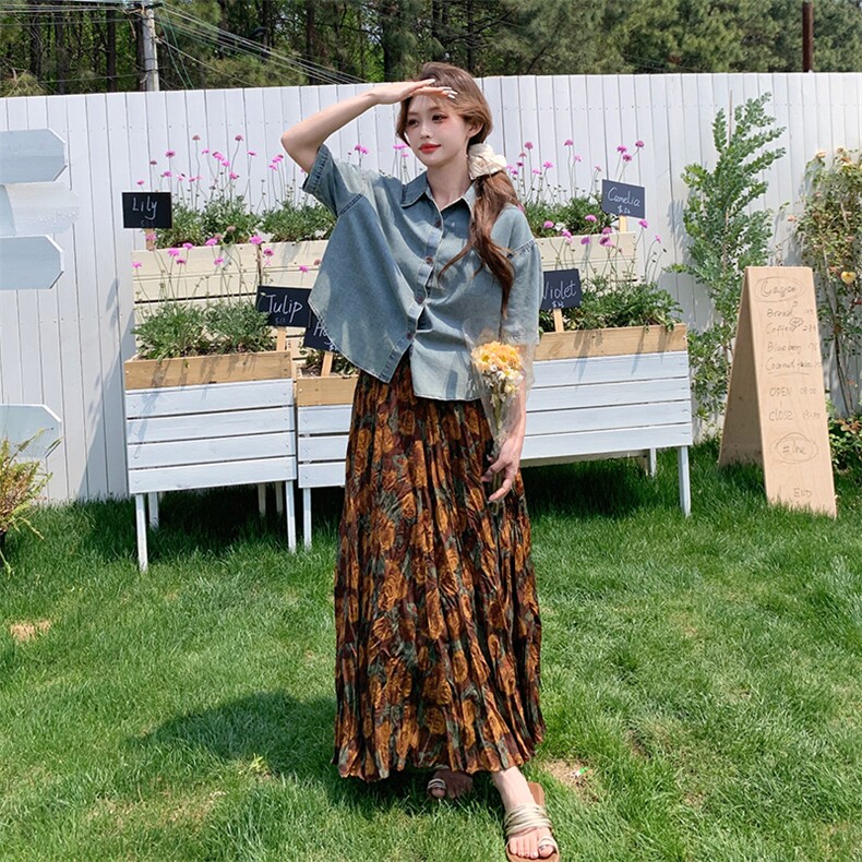 数据好新品设计感牛仔上衣半裙两件套2533P165K248,女装半身裙,2C285