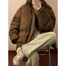 中性PU皮复古做旧设计钢印棉衣男女MY77096P130控198抖控228，男装棉衣，星座227-7