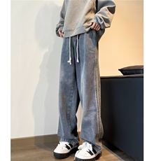 春秋季美式高街vibe蓝色牛仔裤男女潮cleanfit显瘦牛仔裤N815/P40，男装牛仔裤，星座506