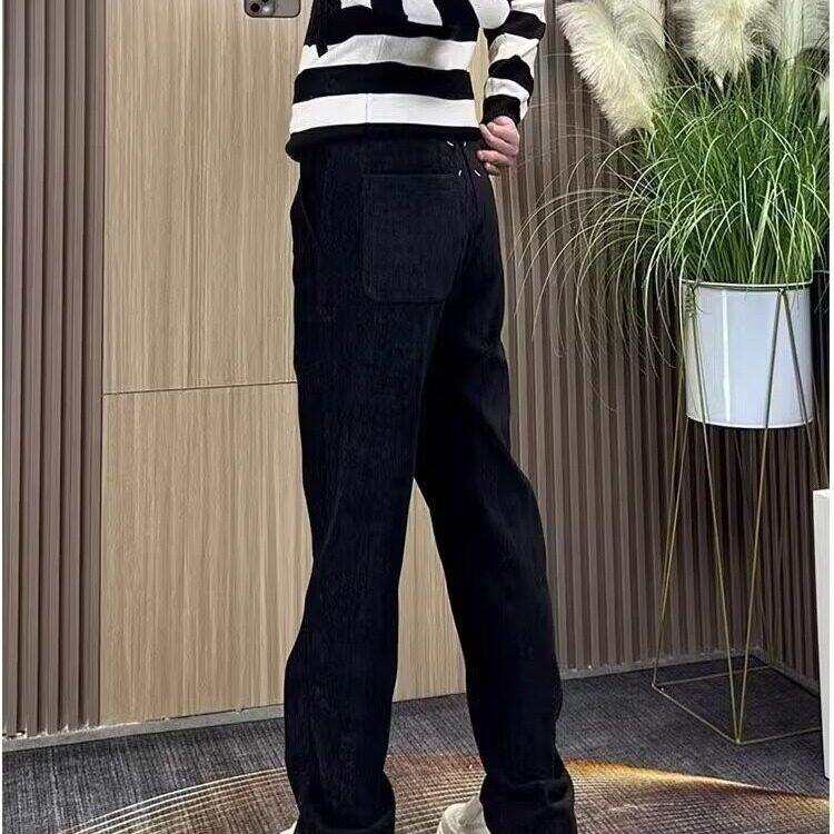 纯色高街休闲裤男士2025春秋季条绒阔腿裤百搭潮流直筒裤子,男装休闲裤,星座506A