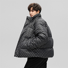2025冬装新款潮牌ins港风时尚印花羽绒服夹克加厚外套潮H01-P140，男装羽绒服，星座1210B