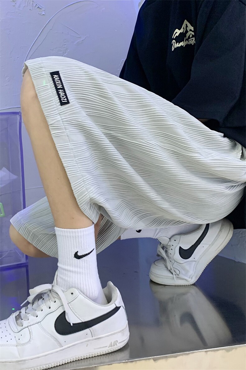 2025夏季新款直筒阔腿休闲裤男运动短裤D201-DM154-P35,男装牛仔裤,电商D321-1