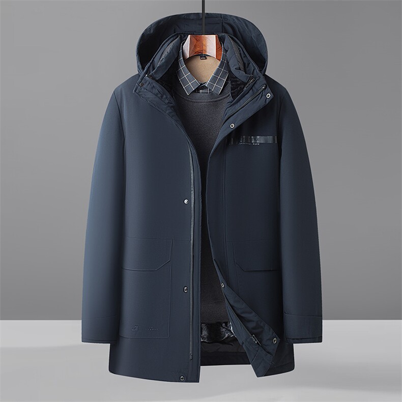 可拆卸中老年人鹅绒羽绒服男可拆卸内胆2026新款男士冬装保暖外套，男装羽绒服，电商B212（原钱塘6029）