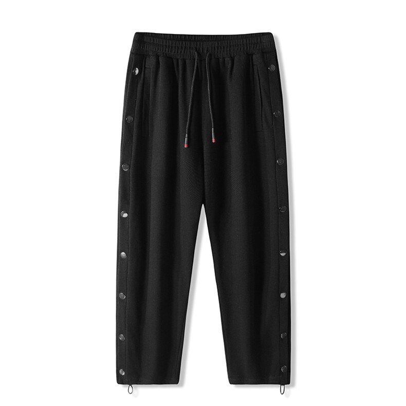 春季新款条纹拼接华夫格垂感排扣大码宽松休闲裤A161-K7271-P55,男装休闲裤,电商A161-2