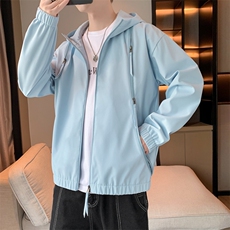 冲锋衣连帽夹克男宽松落肩纯色上衣外套DSA157B-J208-P60，男装夹克，电商A157B