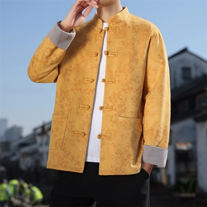 男士外套麂皮绒印花夹克盘扣立领唐装风 XZ1512-2507-P85图片