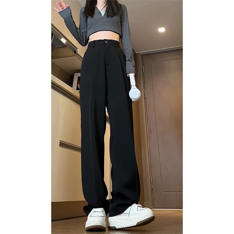 2026春季新款内景大码港风直筒西裤M-5XHK24015-特P35，男装西裤，电商A022