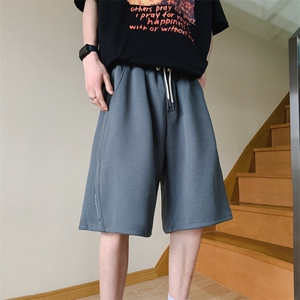 2023夏季薄款潮流透气中裤美式贴标宽松休闲运动短裤男 K6367-P30图片