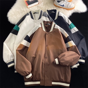 小牛津上衣夹克宽松落肩拼色棒球服外套XZ214-8 JK700-P65图片