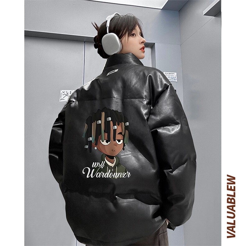 均可提供短视频高品质港风黑人头PU皮加厚棉衣PM133-p110控148,男装棉衣,星座508（原C305）