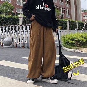 日系灯芯绒裤子男春秋潮牌复古休闲裤加绒款AJ377P40常规30,男装休闲裤,星座1116-2