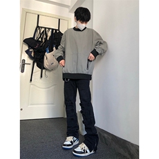 B221美式ins高街暗黑小众个性微喇牛仔裤LK23018-P65控88，男装牛仔裤，电商B221