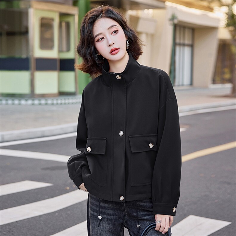 外套女春秋款风衣女短款休闲冲锋衣小个子夹克2025春装新品短外套,女装短外套,梦懿尔