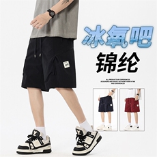 抖音品质美式黑色工装休闲短裤男士季宽松A146-GY519特p30量大优，男装牛仔裤，HDA146