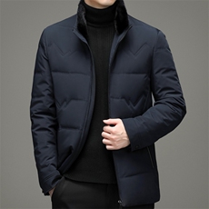 中年白鹅绒脱卸水貂绒毛领羽绒服爸爸装新款外套YYYR9928-P400，男装羽绒服，电商B212（原钱塘6029）