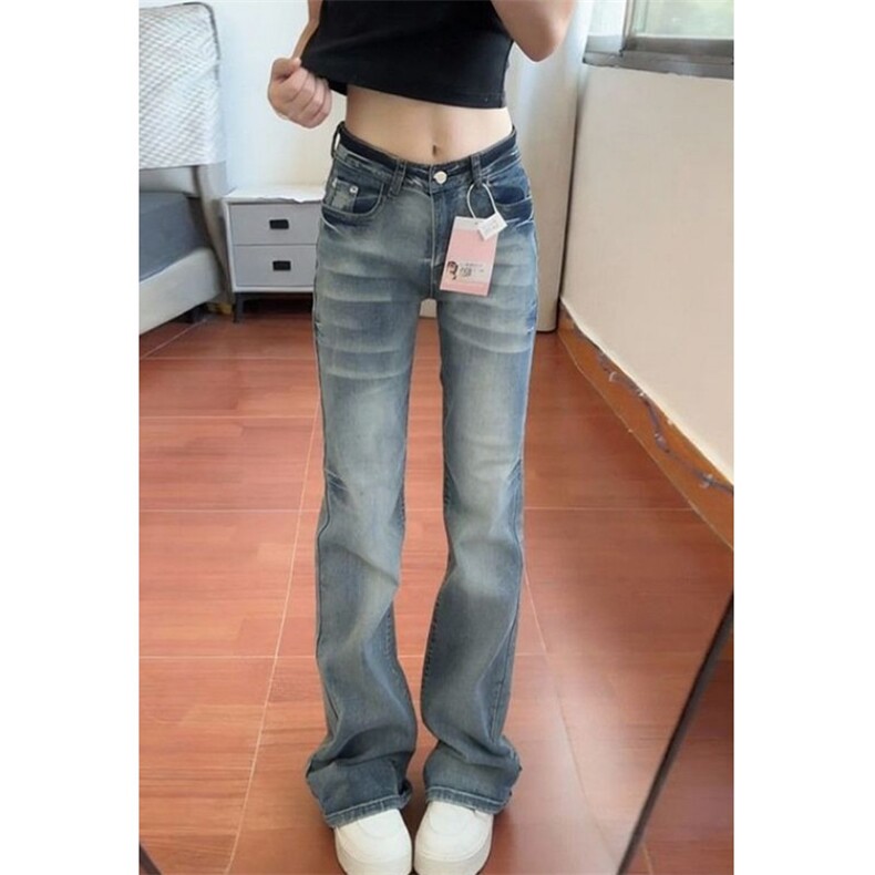 小众甜酷嘻哈微弹牛仔裤女春秋季显瘦显高直筒牛仔裤NA9116,男装牛仔裤,星座1116A（原606A-3）