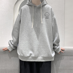 WY2072-P35 纯棉连帽卫衣男大码运动帽衫宽松薄外套男图片