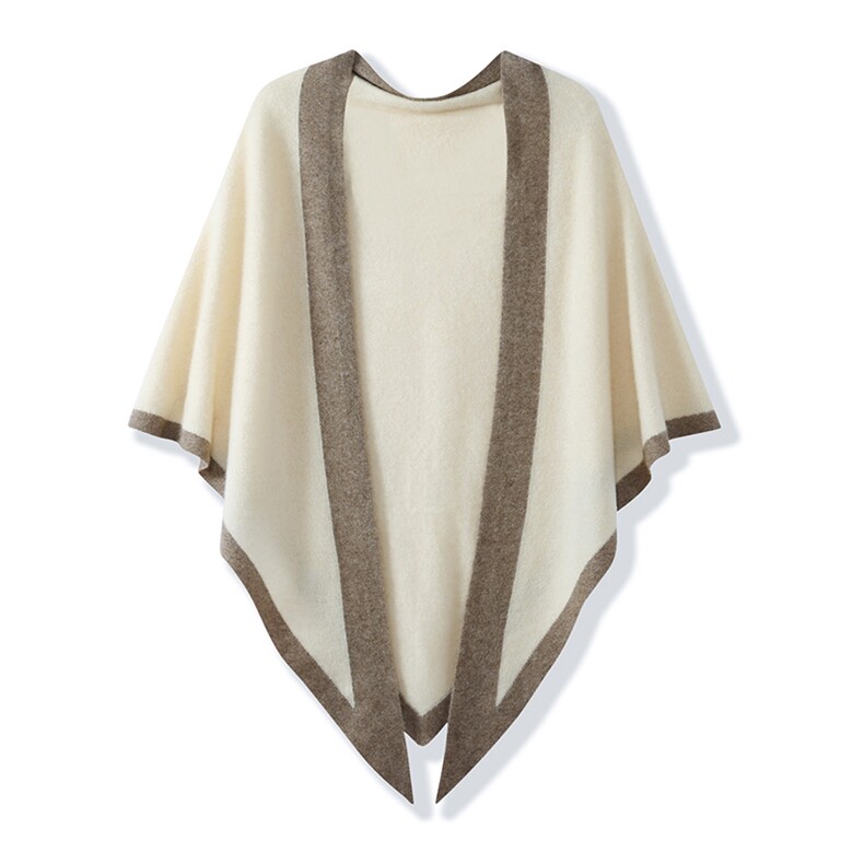 2025年秋季新款百搭女士拼色三角巾披肩，披肩，羿纯羊绒高端店