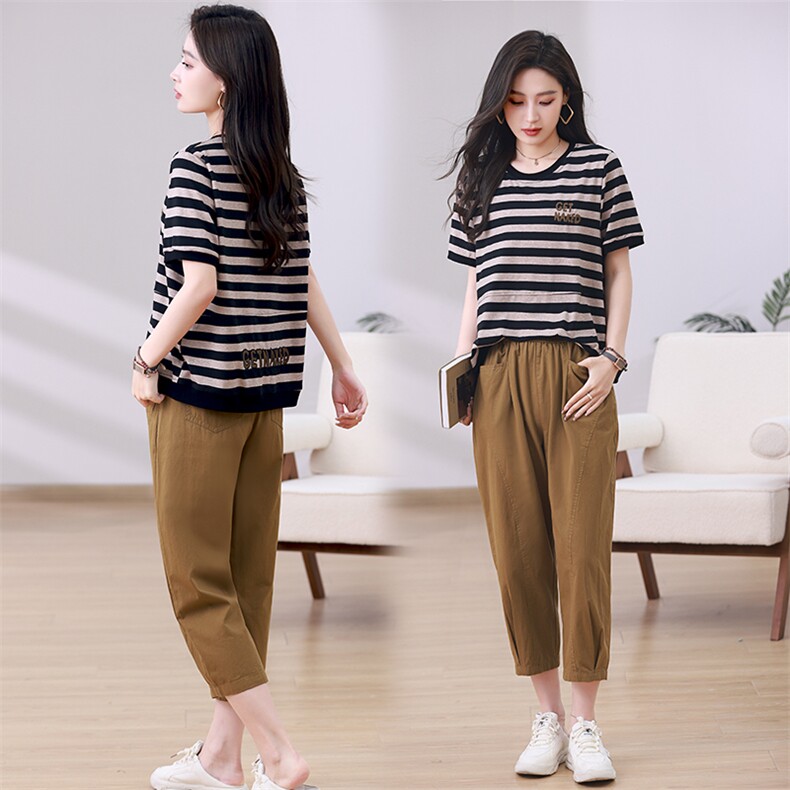 奥特莱斯品牌外贸清仓女宽松显瘦高腰轻薄休闲裤子锥形哈伦萝卜裤，女装套装/套裙，梦芯尔