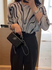 时尚显瘦天丝印花圆领长袖打底衫，女装羊毛衫，圣旺供货