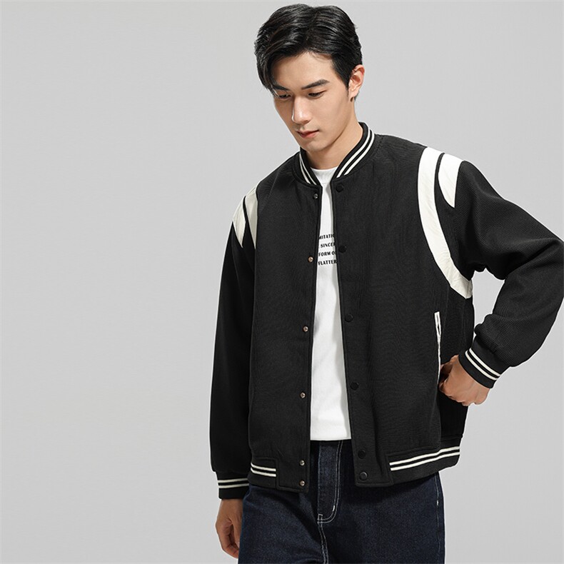 无影墙拼接潮流棒球服夹克男士立领秋季新款休闲外套JK111-P100,男装夹克,电商A413