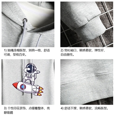 WY2158-P40纯棉连帽卫衣男大码运动帽衫宽松薄外套网格挂拍，男装卫衣，电商A040A