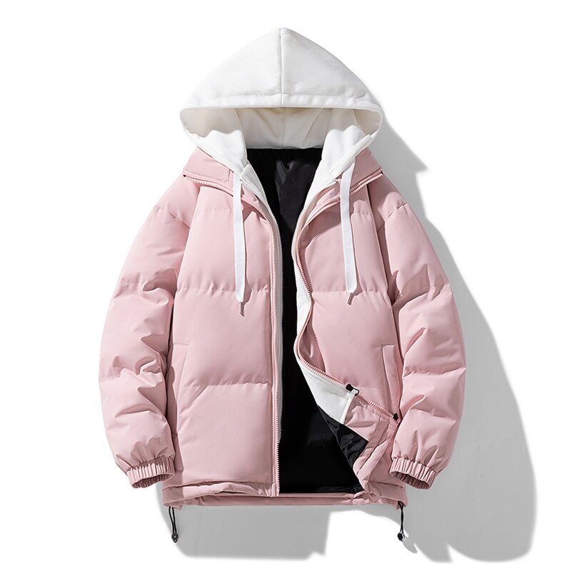 NASA联名假两件连帽冬季潮情侣连帽冬装面包服棉A068-JDM04-TP95图片