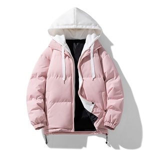 NASA联名假两件连帽冬季潮情侣连帽冬装面包服棉A068-JDM04-TP95,不惑青春穿搭微胖图片