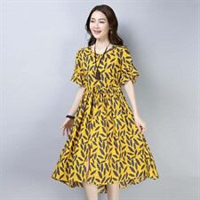 连衣裙2021年夏季修身显瘦花色显瘦短款潮流个性气质韩版，女装连衣裙，小林双子