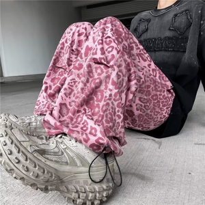 豹纹伞兵裤休闲裤阔腿裤折叠设计 KG09图片