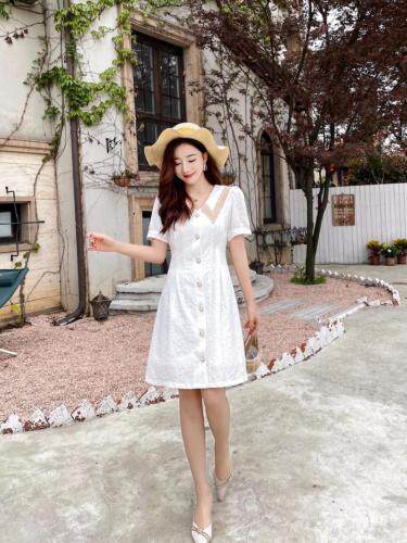 提花刺绣连衣裙，女装连衣裙，天使公主