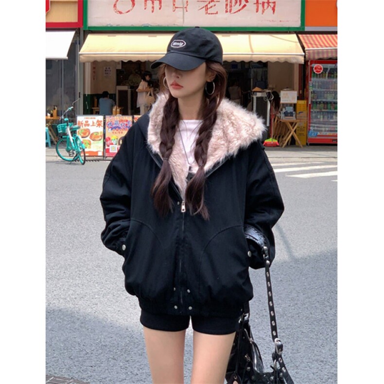 美式复古座山雕短款连帽毛领棉服女冬派克服棉衣外套M1161,男装棉衣,星座1116A（原606A-3）